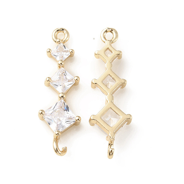 

PandaHall Brass Pave Clear Cubic Zirconia Connector Charms, Triple Rhombus Links, Light Gold, 26x8x4mm, Hole: 1.2mm and 2mm Brass+Cubic...