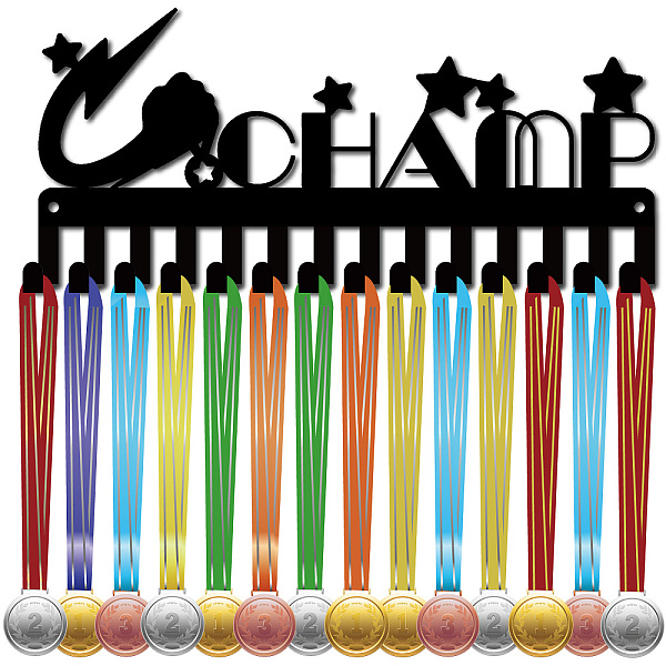 

PandaHall CREATCABIN Champ Medal Holder Hangers Medal Display Rack Organizer Small Metal Iron Pentagram Shelf Frame Medal Ribbon Plaques..., Black