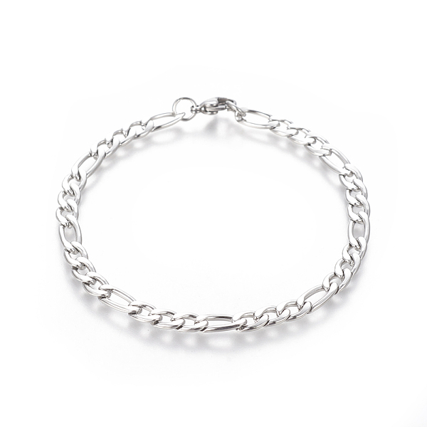 

PandaHall 304 Stainless Steel Figaro Chain Bracelets, with Lobster Claw Clasps, Stainless Steel Color, 8-1/8 inch(20.6cm), 5mm 304 Stainless...