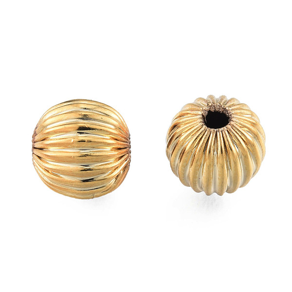 Brass Grooved Beads