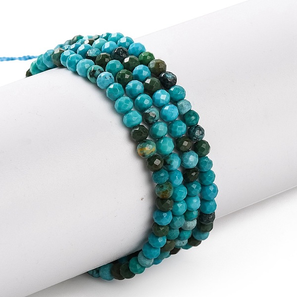 

PandaHall Natural Howlite Beads Strannds, Dyed, Faceted, Round, Medium Turquoise, 2mm, Hole: 0.3mm, about 178~186pcs/strand, 15.08~15.75''...