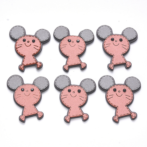 

PandaHall Faux Suede Patches, Costume Ornament Accessories, for Magic Tape Hair Clip Making, with Resin Rhinestones, Mouse, Pink, 49x39x5mm...