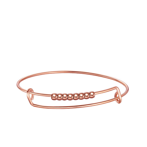 

PandaHall SHEGRACE Adjustable 304 Stainless Steel Expandable Bangles, with Round Beads, Rose Gold, Inner Diameter: 2-3/8 inch(6cm) 304...