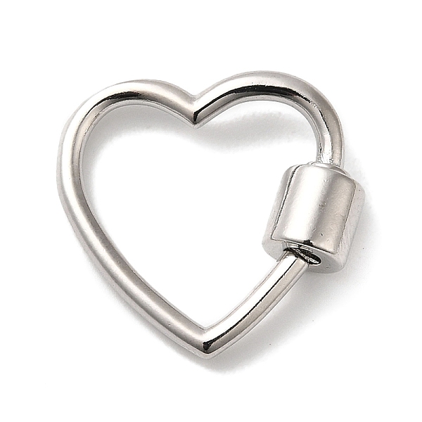 

PandaHall Rack Plating Brass Screw Carabiner Lock Charms, for Necklaces Making, Lead Free & Cadmium Free, Long-Lasting Plated, Heart...