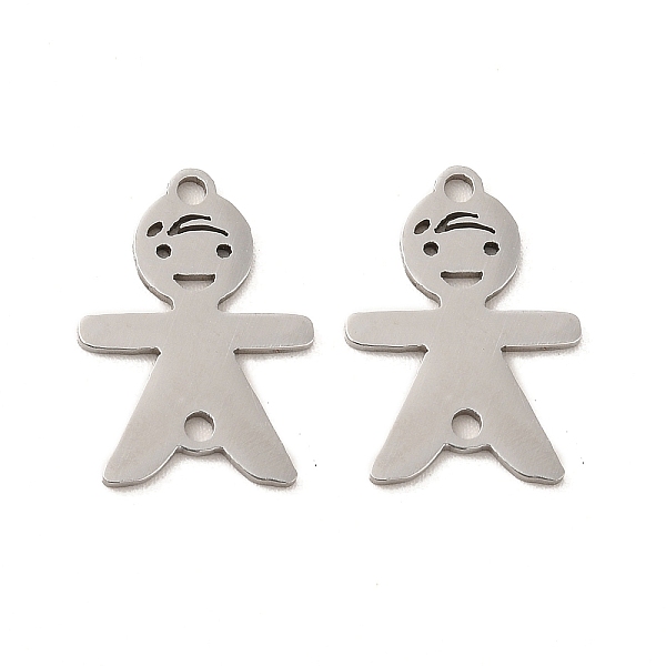 

PandaHall 201 Stainless Steel Connector Charms, Hollow Boy Links, Stainless Steel Color, 17x12x1mm, Hole: 1.4mm 201 Stainless Steel Human