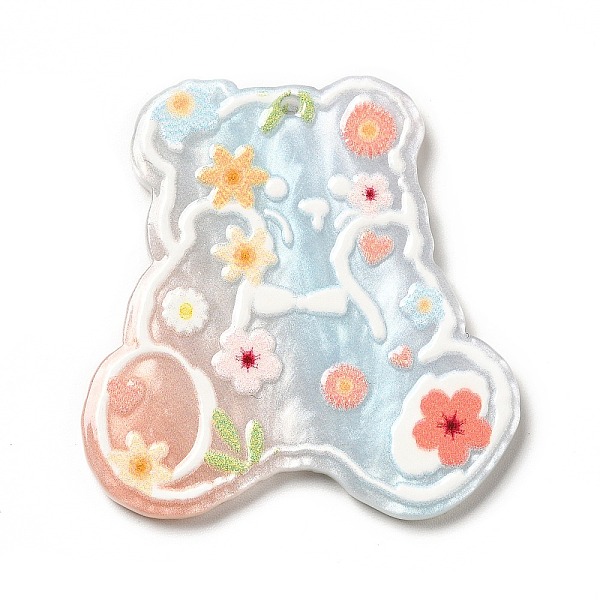 

PandaHall Printed Opaque Acrylic Pendants, Bear, 39x37.5x2.5mm, Hole: 1.5mm Acrylic Bear