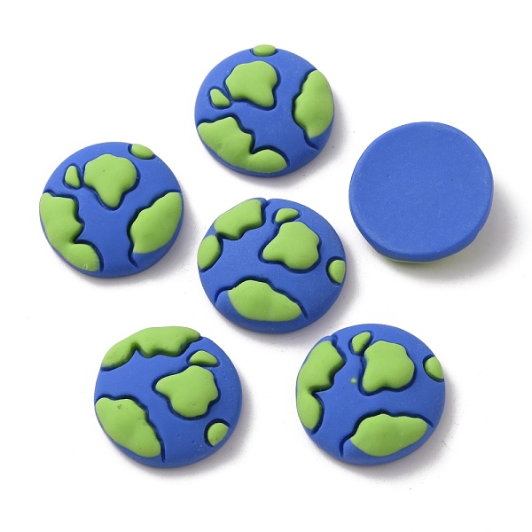 

PandaHall Space Theme Opaque Resin Cabochons, Earth, Royal Blue, 21x7mm Resin Flat Round