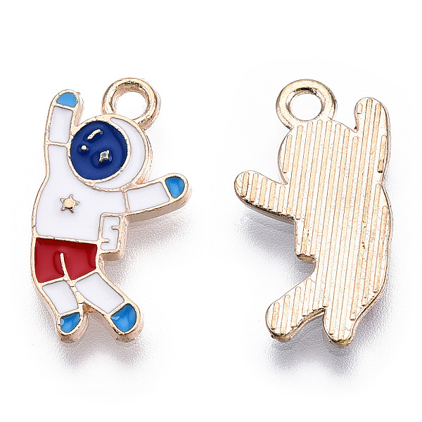 

PandaHall Alloy Enamel Pendants, Spaceman, Light Gold, Colorful, 19.5x10.5x1.5mm, Hole: 2mm Alloy+Enamel Human