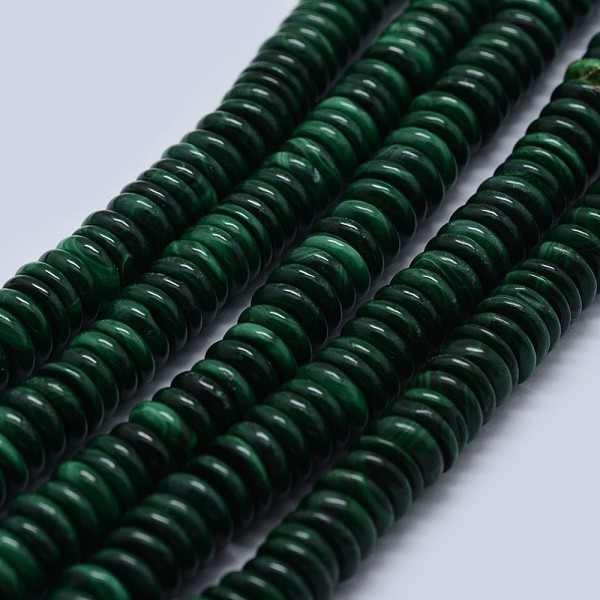 

PandaHall Natural Malachite Beads Strands, Heishi Beads, Disc/Flat Round, 8x2.5~3mm, Hole: 1mm, about 140pcs/strand, 15.7 inch(40cm)...
