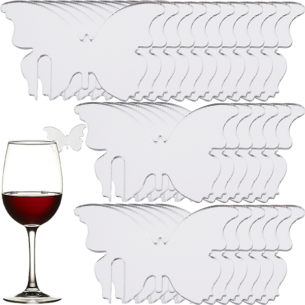 Acrylic Mirror Wine Glass Charms