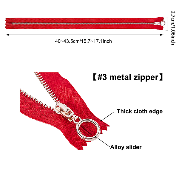 

PandaHall Nylon Garment Accessories, Zip-fastener Component Sets, Nylon and Brass Zipper & Alloy Zipper Puller, Light Gold, Mixed Color..., Multicolor