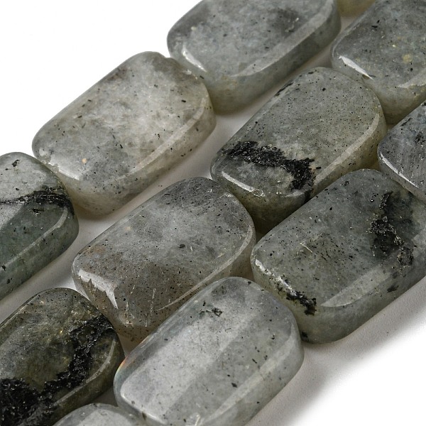 

PandaHall Natural Labradorite Beads Strands, Rectangle, 17~18x12.5~13x6~6.5mm, Hole: 1mm, about 22pcs/strand, 15.35''(39cm) Labradorite...
