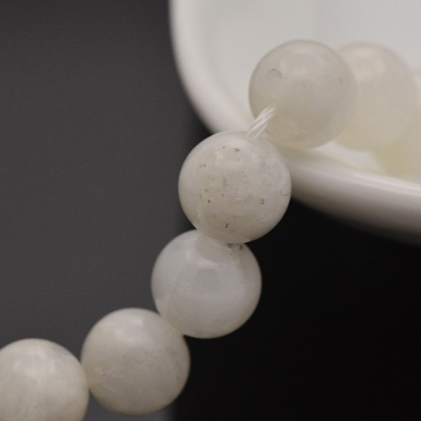 

PandaHall Natural Rainbow Moonstone Round Beads Strands, 8mm, Hole: 1mm, about 24pcs/strand, 7.6 inch Rainbow Moonstone Round