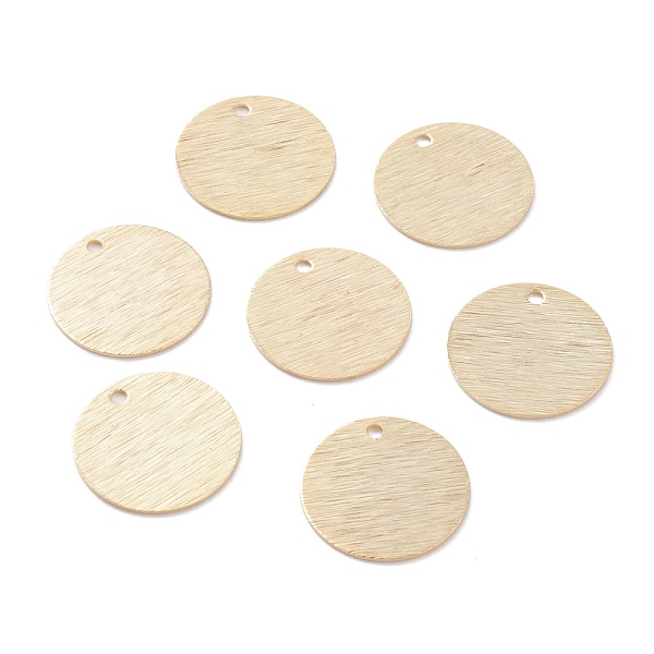 

PandaHall Brass Charms, Flat Round, Real 24K Gold Plated, 15x0.5mm, Hole: 1.4mm Brass Flat Round