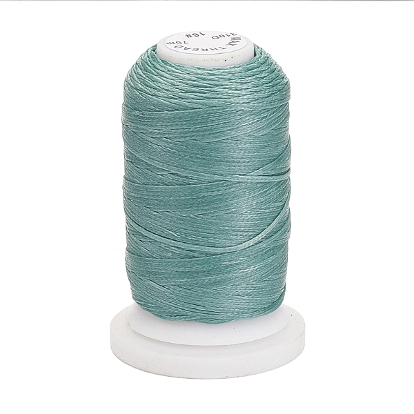 

PandaHall Waxed Polyester Cord, Flat, Medium Aquamarine, 1mm, about 76.55 yards(70m)/roll Waxed Polyester Cord Flat Green