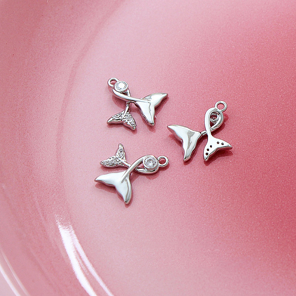 

PandaHall Brass Crystal Rhinestone Pendants, Platinum, Mermaid, 16x15mm Brass+Rhinestone Mermaid Clear