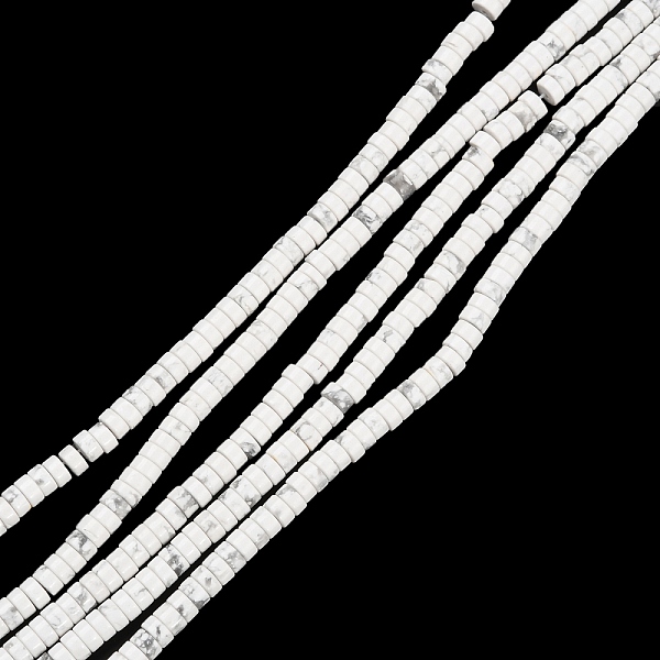 

PandaHall Synthetic Howlite Beads Strands, Heishi Beads, Flat Round/Disc, Heishi Beads, 4.5x2mm, Hole: 1mm, about 170pcs/strand, 15.35''...