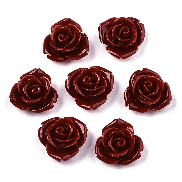 

PandaHall Opaque Resin Cabochons, Flower, Brown, 15x7mm Resin Flower Brown