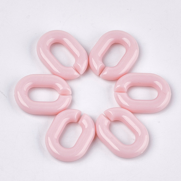

PandaHall Acrylic Linking Rings, Quick Link Connectors, For Jewelry Chains Making, Oval, Pink, 19x14x4.5mm, Hole: 11x5.5mm, about...