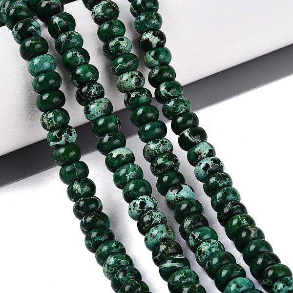 Brins de perles de jaspe impérial synthétique teint