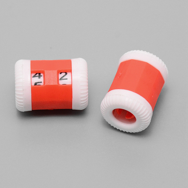 

PandaHall Plastic Knitting Crochet Stitch Marker Row Counter, Finger Digital Counter, Orange Red, 2.25x1.6cm Plastic