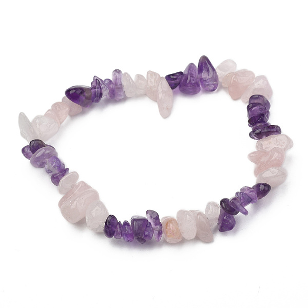 

PandaHall Chips Gemstone Beaded Stretch Bracelets, Rose Quartz, 50mm Rose Quartz