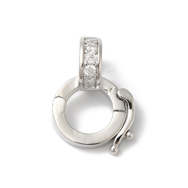 

PandaHall Rack Plating Brass Micro Pave Clear Cubic Zirconia Twister, Cadmium Free & Lead Free, Long-Lasting Plated, Platinum, 18.5mm, Hole...