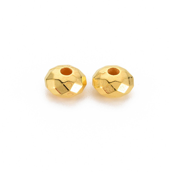 

PandaHall ABS Plastic Beads, Faceted, Rondelle, Golden Plated, 8x4.5mm, Hole: 2mm, about 2930pcs/500g ABS Plastic Rondelle