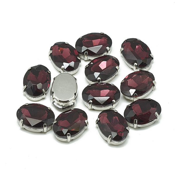 

PandaHall Sew on Rhinestone, Multi-strand Links, Glass Rhinestone, with Brass Prong Settings, Garments Accessories, Faceted, Oval, Platinum..., Red