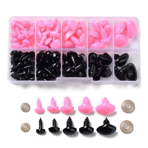 

PandaHall 106Pcs Triangle Plastic Doll Craft Safety Noses, with 106Pcs Spacer, Toy Accessories, Mixed Color, 9x6x15.5mm Plastic Triangle..., Multicolor