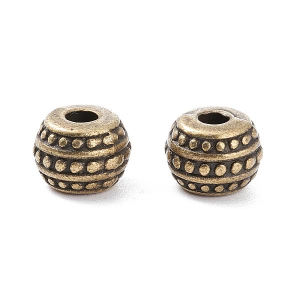 

PandaHall Tibetan Style Alloy Spacer Beads, Rondelle, Cadmium Free & Nickel Free & Lead Free, Antique Bronze, 7mm, Hole: 1mm Alloy Round