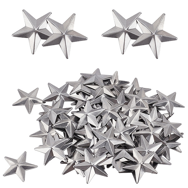 

PandaHall Iron Display Decorations, Metal Star Ornament, Platinum, 25x27x2.5mm Iron Star