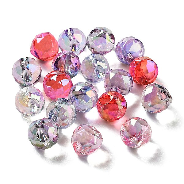 

PandaHall UV Plating Transparent Acrylic Pendants, Iridescent, Faceted, Teardrop, Mixed Color, 16mm, Hole: 2mm Acrylic Teardrop Multicolor