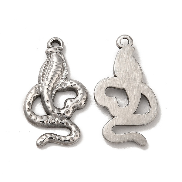 

PandaHall 304 Stainless Steel Pendants, Snake Charm, Stainless Steel Color, 26x14.5x2.5mm, Hole: 2mm 304 Stainless Steel Snake
