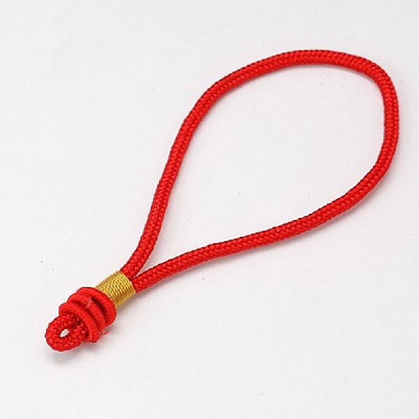 PandaHall Nylon Cord Loops, Red, 140mm Nylon Red