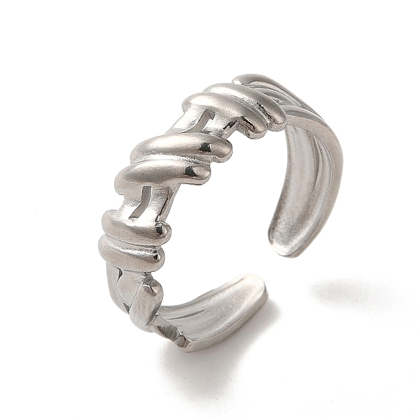 

PandaHall 304 Stainless Steel Open Cuff Ring, Stainless Steel Color, Inner Diameter: 17.4mm 304 Stainless Steel Ring