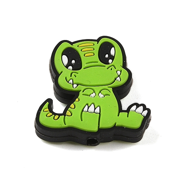 

PandaHall Dinosaur Food Grade Eco-Friendly Silicone Focal Beads, Silicone Teething Beads, Lime, 28x27x8.5mm, Hole: 3.5mm Silicone Dinosaur..., Green