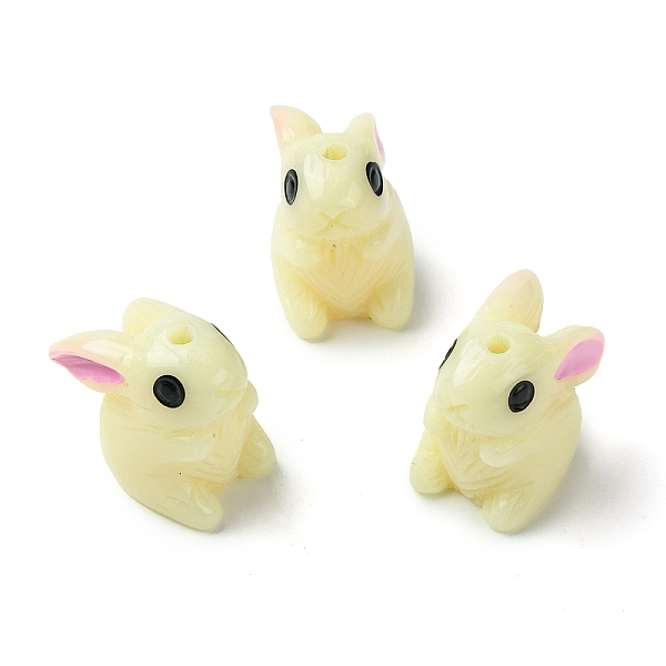 

PandaHall Spray Painted Opaque Resin Beads, with Enamel, Rabbit, Beige, 16x11.5x17.5mm, Hole: 1.8mm Resin Rabbit Yellow