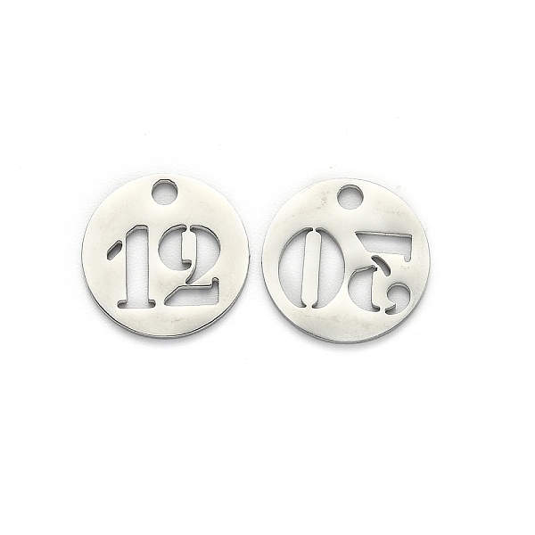 

PandaHall 304 Stainless Steel Pendants, Cut-Out, Hollow, Flat Round with Number, Stainless Steel Color, Mixed, 19x1.5mm, Hole: 2.5mm...