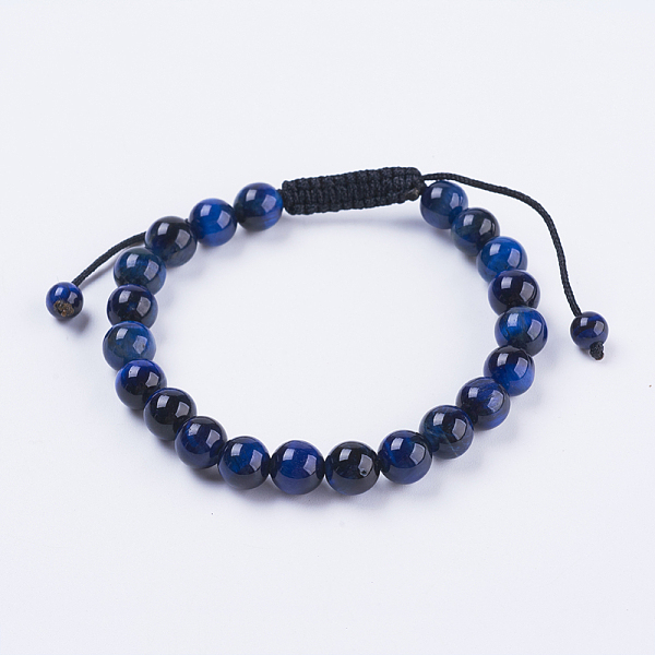 

PandaHall Adjustable Nylon Cord Braided Bead Bracelets, with Tiger Eye Beads, 2-1/8 inch(55mm) Tiger Eye