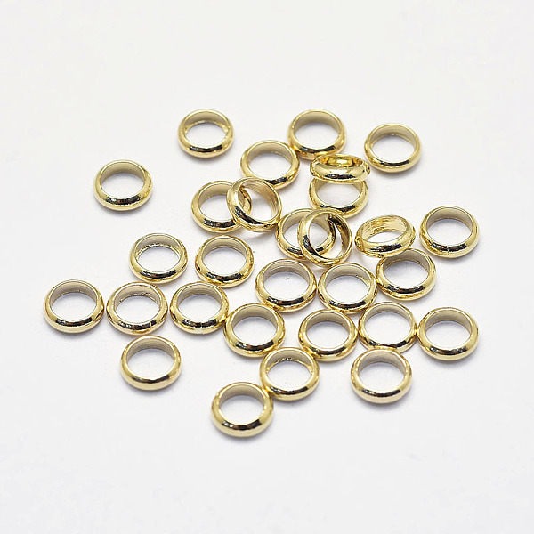 

PandaHall Long-Lasting Plated Brass Spacer Beads, Real 18K Gold Plated, Nickel Free, Rondelle, 4x1mm, Hole: 3mm Brass Flat Round