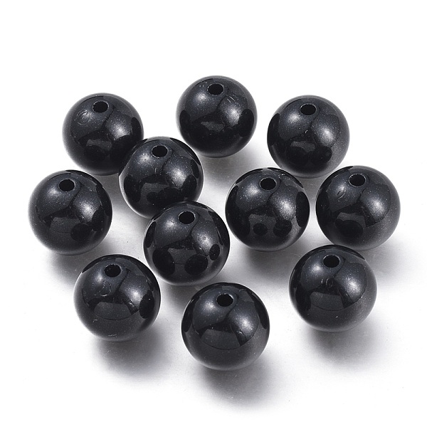 

PandaHall CCB Plastic Beads, Round, Electrophoresis Black, 15.5x15mm, Hole: 3.5mm Plastic Round