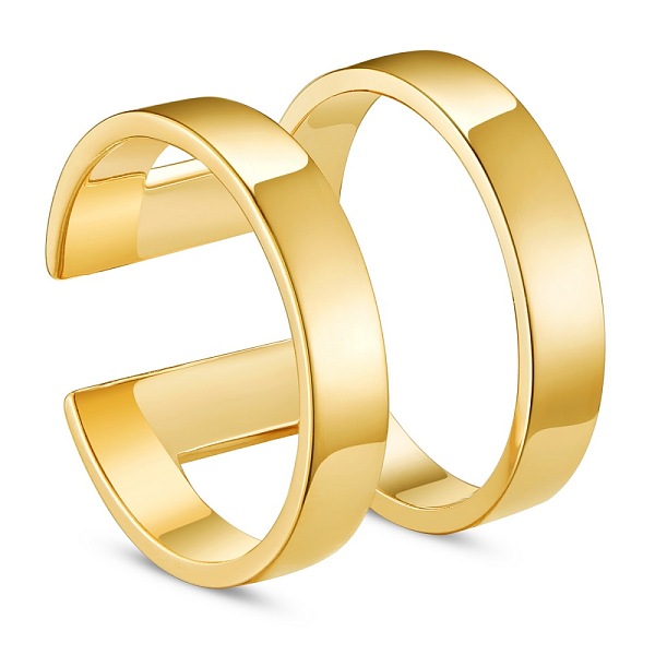 

PandaHall SHEGRACE 925 Sterling Silver Cuff Rings, Open Rings, Wide Band Rings, Real 18K Gold Plated, Size 10, 20mm Sterling Silver