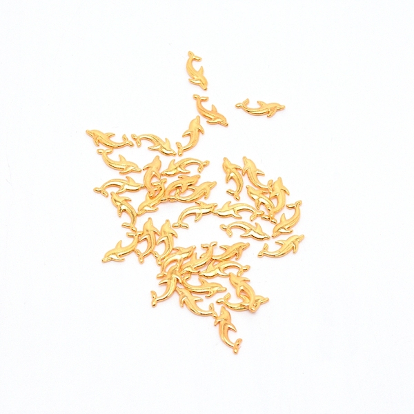 

PandaHall Alloy Cabochons, for DIY Crystal Epoxy Resin Material Filling, Dolphin, Golden, 14x6x1.3mm Alloy Dolphin