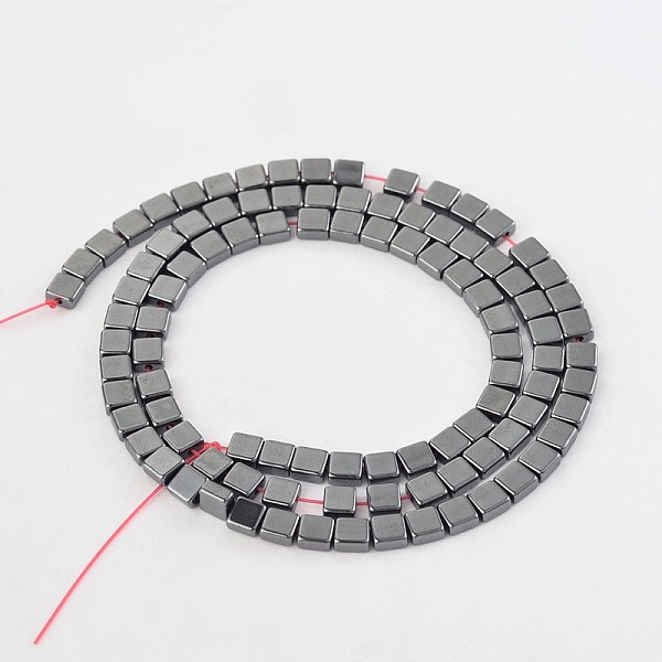 

PandaHall Cuboid Electroplated Non-magnetic Synthetic Hematite Bead Strands, Hematite Plated, 3x3x1mm, Hole: 0.5mm, about 127pcs/strand...