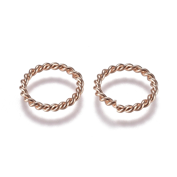 

PandaHall 304 Stainless Steel Jump Rings, Open Jump Rings, Twisted, Rose Gold, 12x1.4mm, Inner Diameter: 9mm 304 Stainless Steel