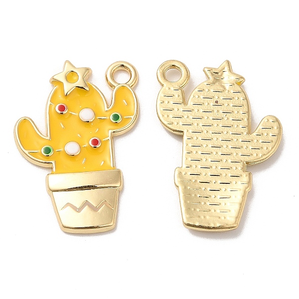 

PandaHall Alloy Enamel Pendants, Long-Lasting Plated, Cadmium Free & Nickel Free & Lead Free, Cactus Charm, Golden, 24x16.5x2.3mm, Hole...