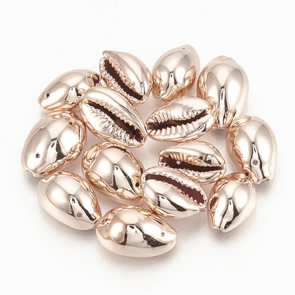 

PandaHall Plated Cowrie Shell Pendants, Rose Gold, 14~20x9~14x7~10mm, Hole: 1mm Cowrie Shell Shell Shape