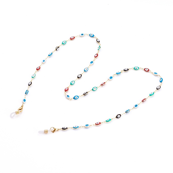 

PandaHall Eyeglasses Chains, Neck Strap for Eyeglasses, with Brass Enamel Evil Eye Link Chains, 304 Stainless Steel Lobster Claw Clasps and...