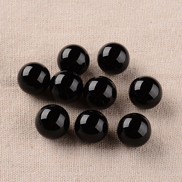 

PandaHall Natural Black Onyx Round Ball Beads, Gemstone Sphere, No Hole/Undrilled, 16mm Black Onyx Round